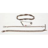 A group of four silver ladies bracelets to include with cross links and oval panels set with applied
