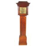 A 19th Century mahogany long case 30 hour movement grandfather clock having a square gilt face