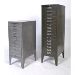 TWO 20TH CENTURY RETRO VINTAGE METAL FILING CABINE