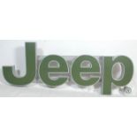 Jeep - A late 20th century 1990's contemporary retro car motoring point of sale large showroom
