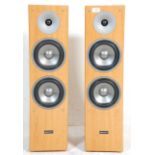 A pair of vintage Scott SJS-500CS hi fi floor standing speakers cased in beech wood. 175 Watts