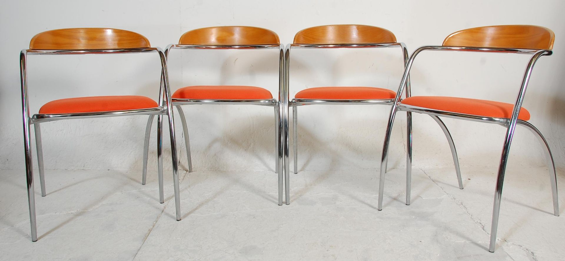 A set of four vintage retro Italian dining chairs