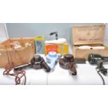 A mixed group of vintage retro 20th Century hair dryers and other appliances to include Morphy