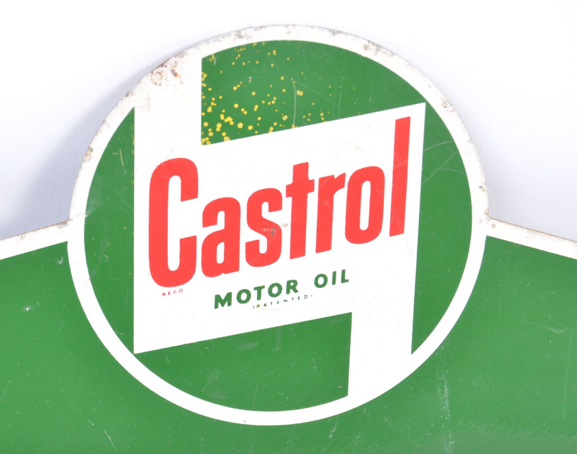 CASTROL - ORIGINAL VINTAGE METAL DOUBLE SIDED ADVE - Bild 2 aus 3