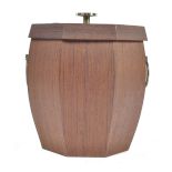 1960'S DANISH RETRO TEAK WOOD ICE BUCKET AND TONGS