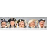 A group of five Royal Doulton character jugs to include Guy Fawkes D6861, George Washington D6669,