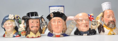 A group of five Royal Doulton character jugs to include Bonnie Prince Charlie D6858, Edward VII