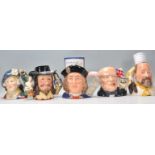 A group of five Royal Doulton character jugs to include Bonnie Prince Charlie D6858, Edward VII