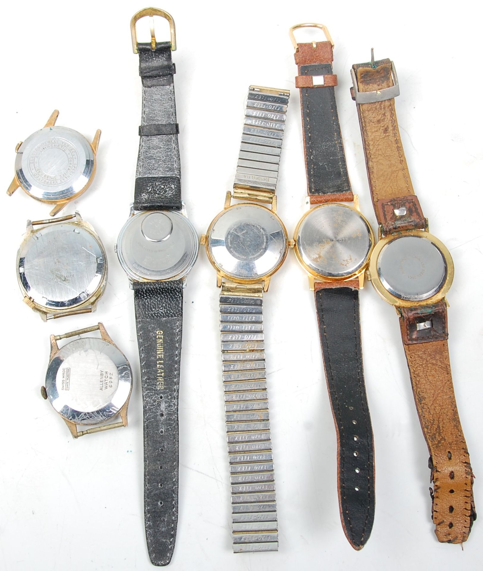 A group of seven vintage gentleman's wrist watches to include a Roamer watch having a round face - Bild 5 aus 6