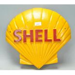 A good Shell Motor Oils advertising reproduction cast metal sign having yellow ground with red