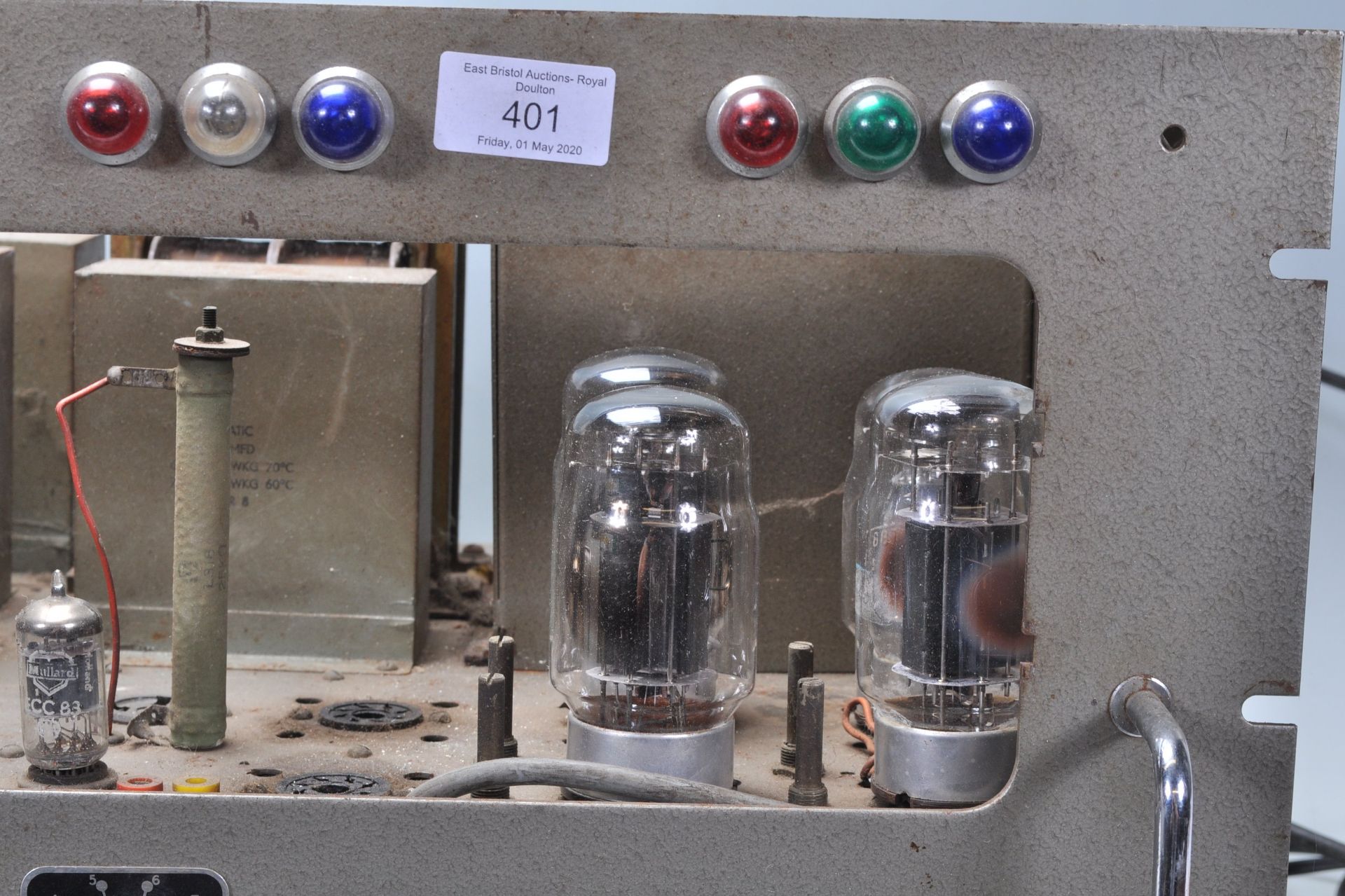 A vintage mid 20th Century valve amplifier having four original KT88 valves marked 8250Z. - Image 4 of 9