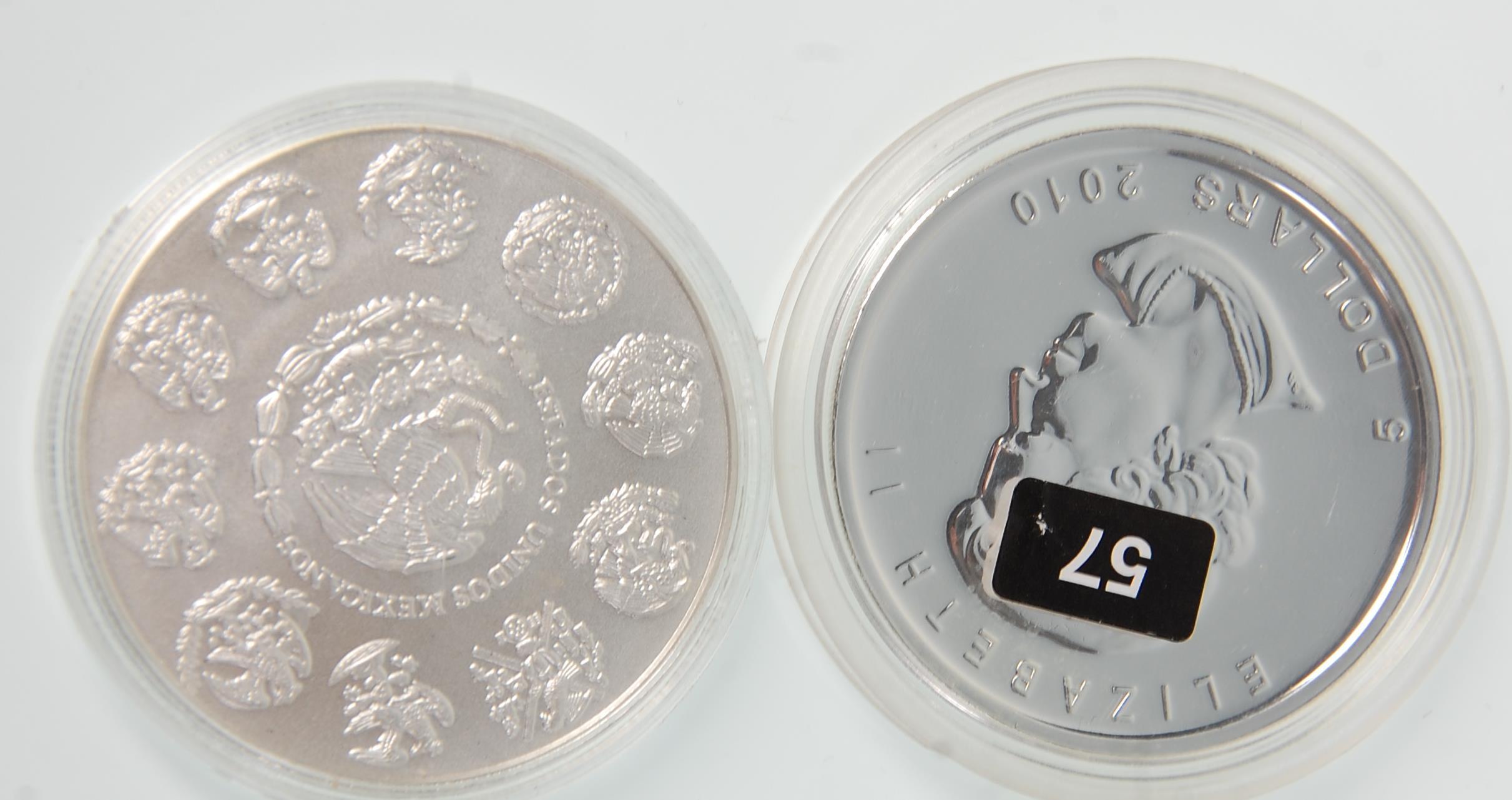 A mixed group of six fine silver coins to include a 1993 Tuvalu $20 Anniversary coin, 1Oz 2015 - Image 4 of 5
