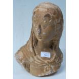 A 19th Century VIctorian antique plaster cast bust sculpture in the form of the Virgin Mary with a