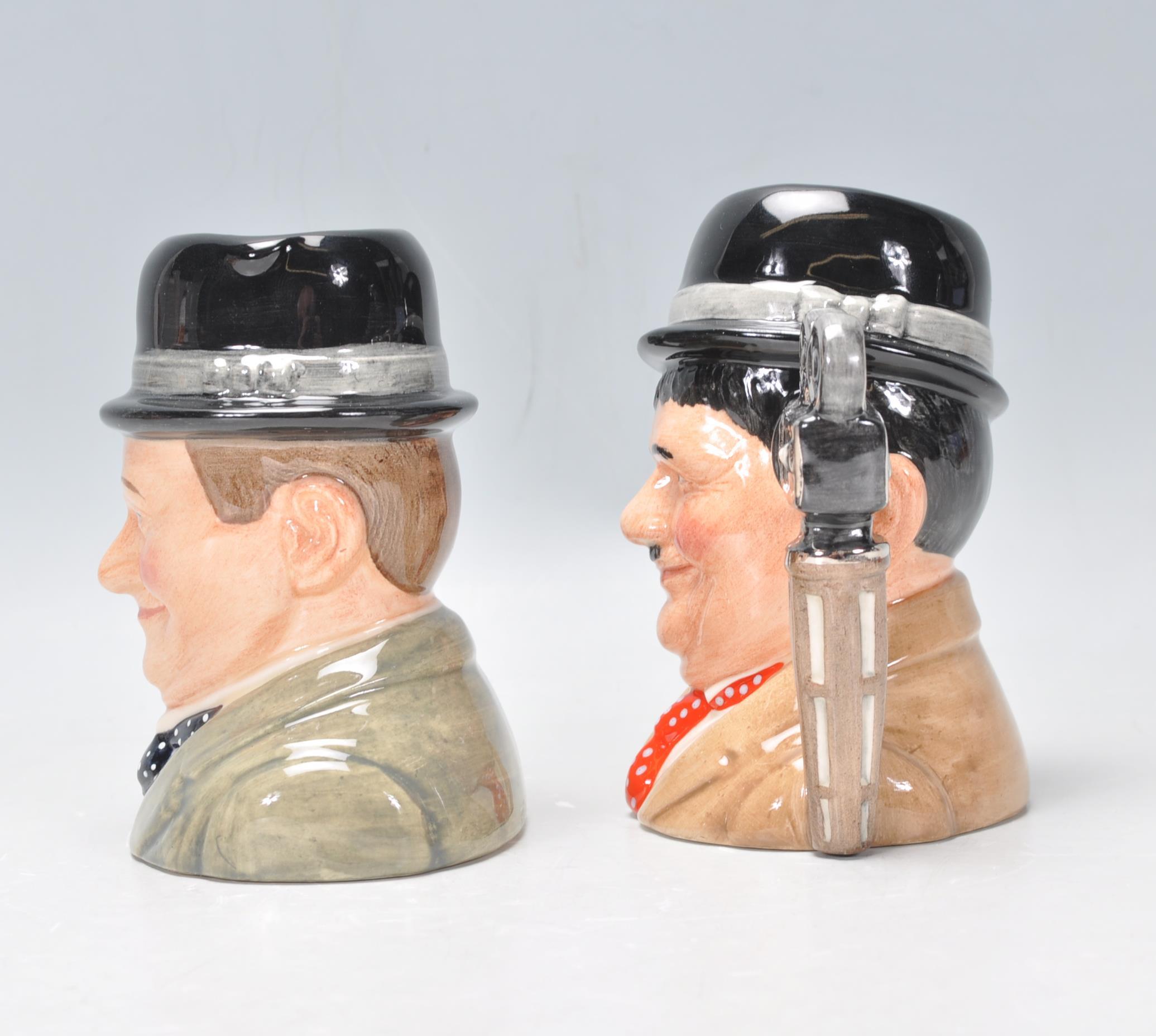 Laurel & Hardy - Two Royal Doulton ceramic Character / Toby jugs one of Stan Laurel D7008 and Oliver - Image 4 of 6