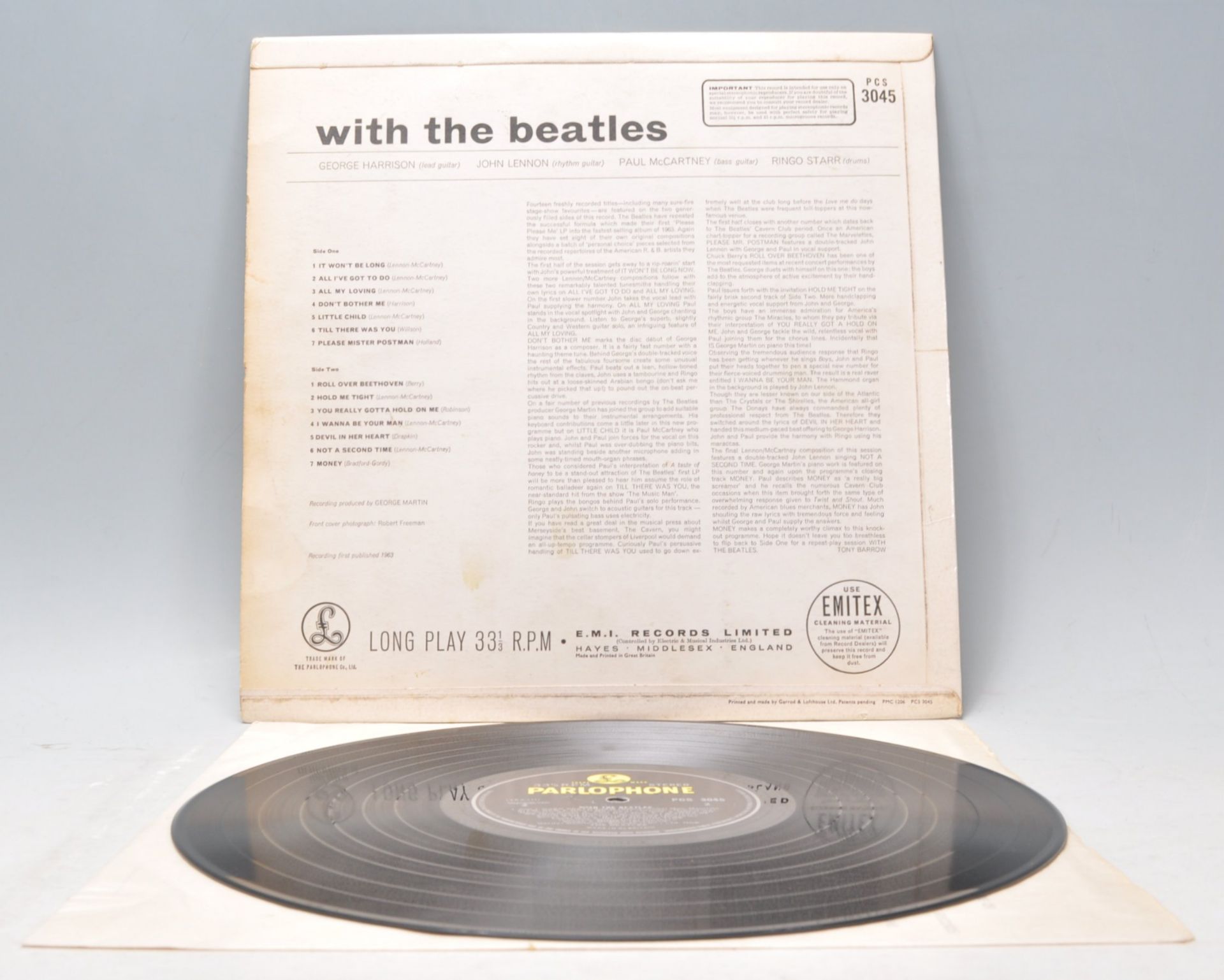 A vinyl long play LP record album by The Beatles – With The Beatles – Original Parlophone 2nd UK - Image 3 of 4