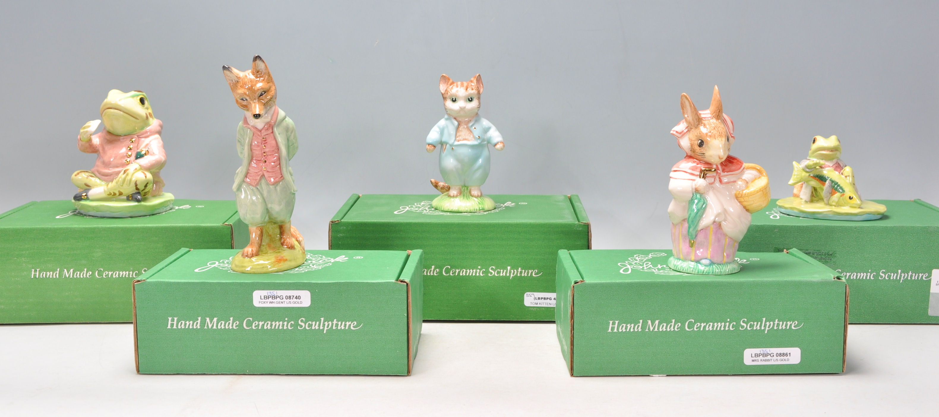 A good group of five Beswick porcelain figures to include Foxy Whiskered Gentleman 1351/1947, Mrs