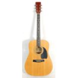 A Hohner Arbor LW400M acoustic guitar having inlaid decoration with white marked fretboard and