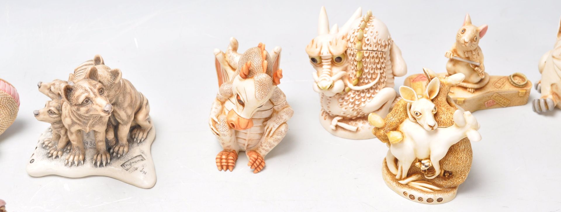 A group of fourteen Harmony Kingdom resin animal novelty figurines to include dragons, a kangaroo - Bild 5 aus 9