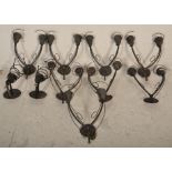 A collection of 8 modern 20th century twin sconce