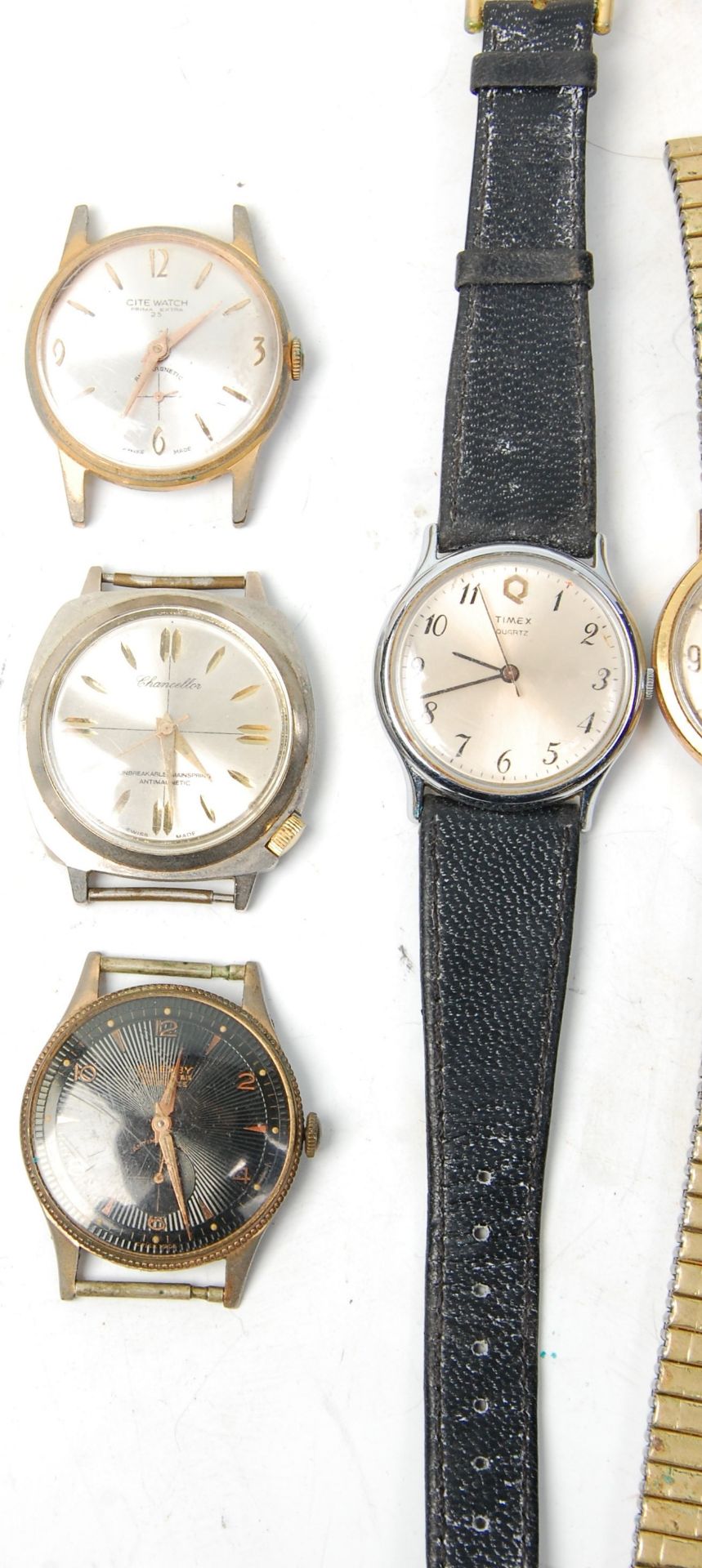 A group of seven vintage gentleman's wrist watches to include a Roamer watch having a round face - Bild 4 aus 6