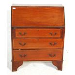 An Edwardian  mahogany inlaid fall front bureau desk having satin wood inlay with a fall front