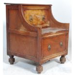 A Georgian 19th century mahogany Library stepped commode having a panelled metamorphic folding