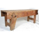 A 19th Century Victorian Industrial antique rustic woodworkers bench / workman's bench -