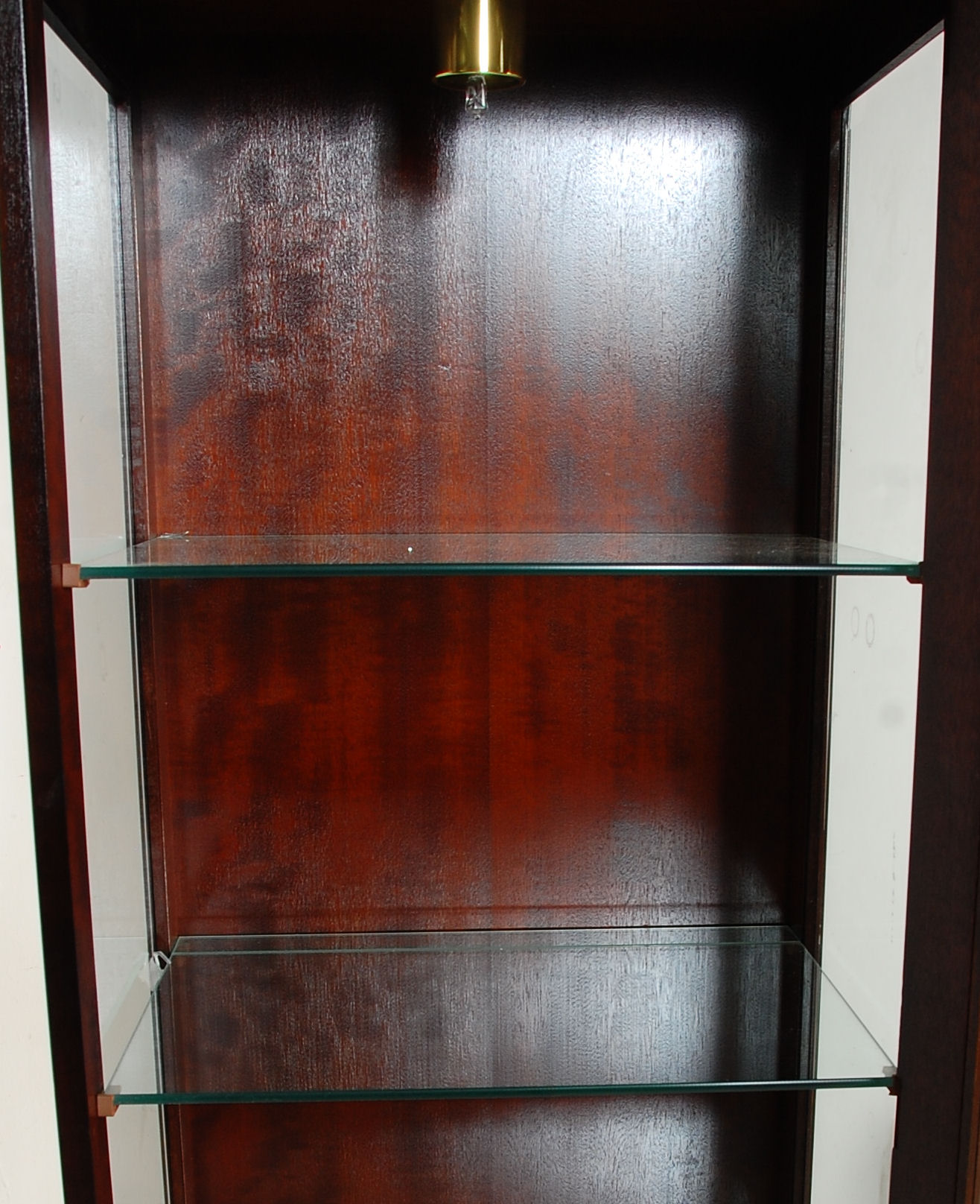 A 20th Century mahogany stag minstrel display cabinet having a cupboard base with ring handle to the - Image 5 of 5