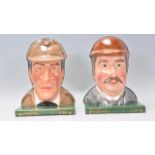 A pair of Royal Doulton ceramic bookends one in the form Sherlock Holmes D7038 and the other Dr.