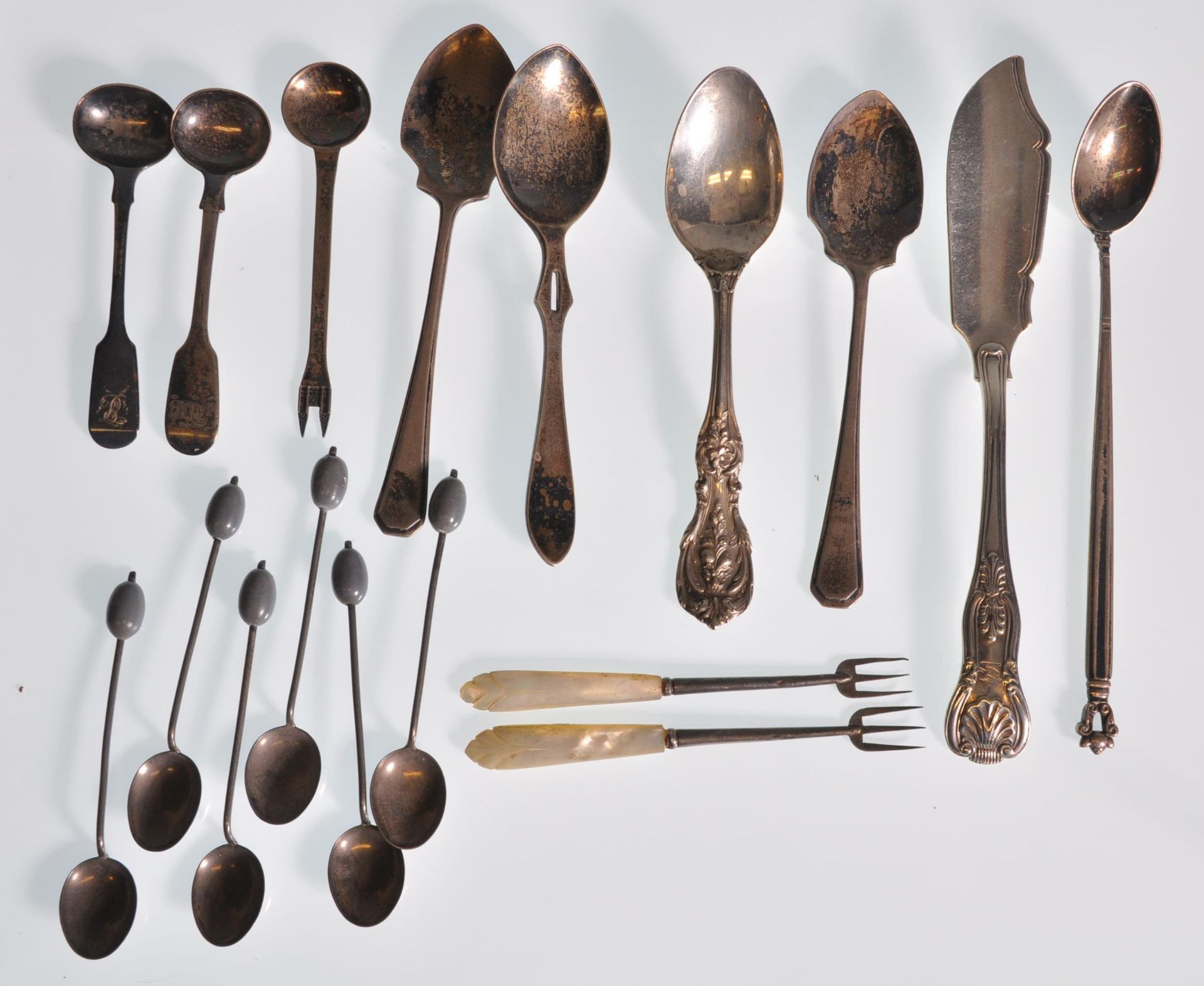 A mixed group of silver flatware dating from the 1