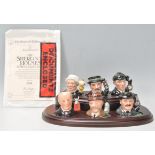 A group of six Royal Doulton miniature character jugs from the Sherlock Holmes Tinies collection