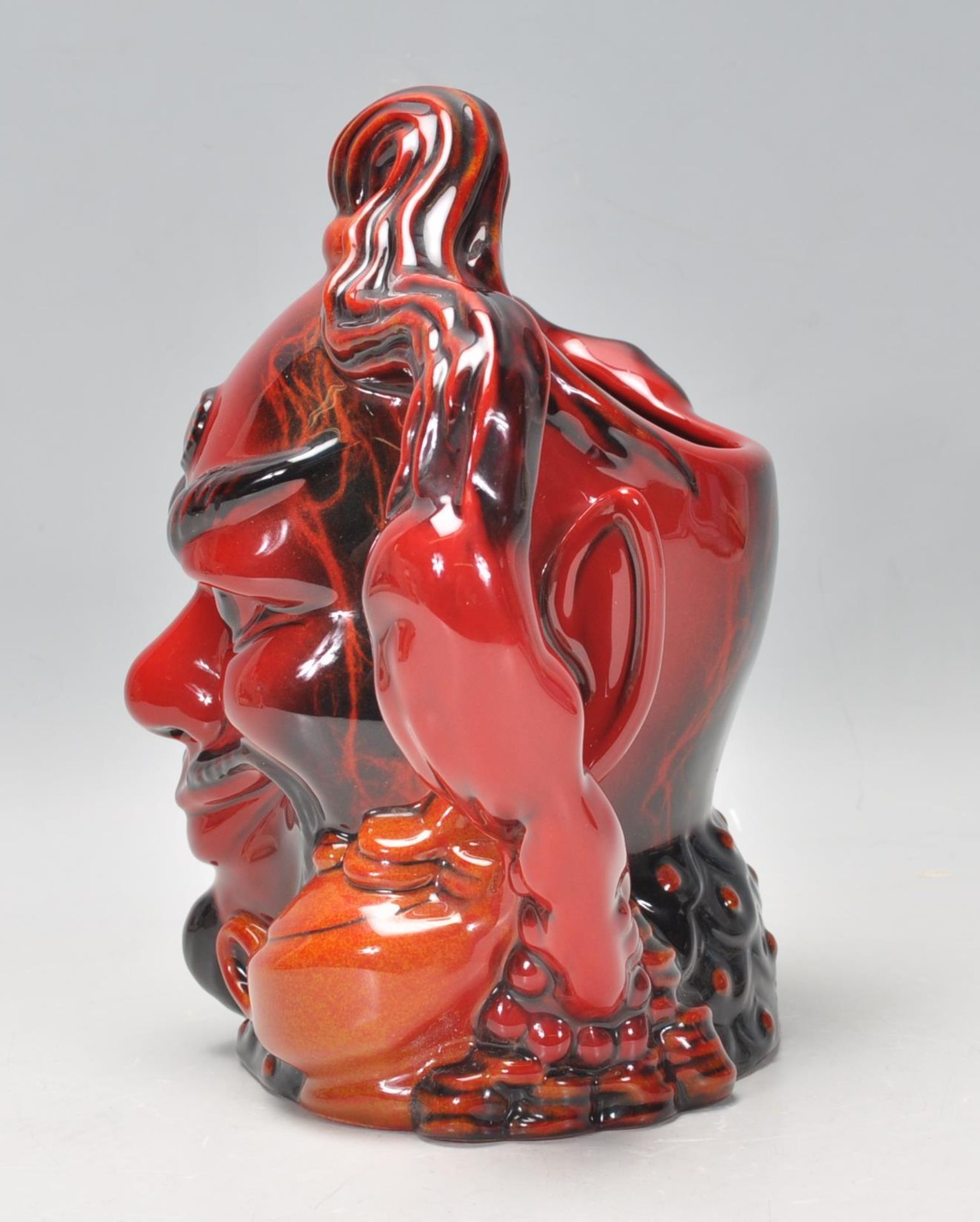 A Royal Doulton flambe ceramic character jug in the form of Aladdin's Genie. No. D6971, limited - Bild 4 aus 7