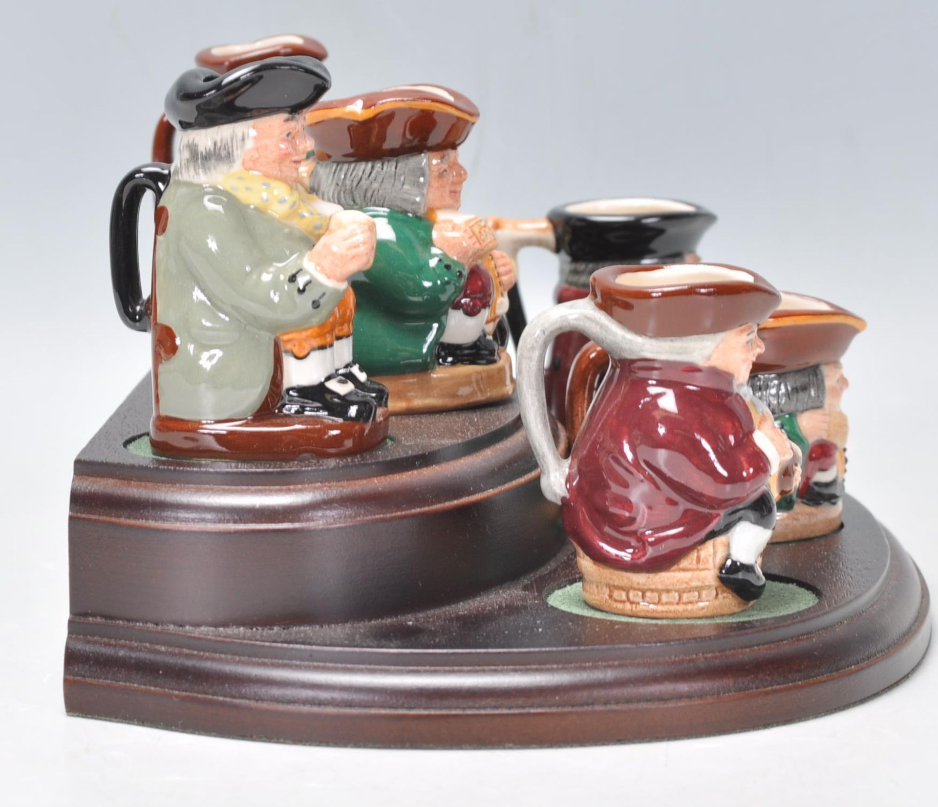 A group of six Royal Doulton miniature toby jugs from the Tiny Tobies collection, presented on a - Bild 3 aus 10