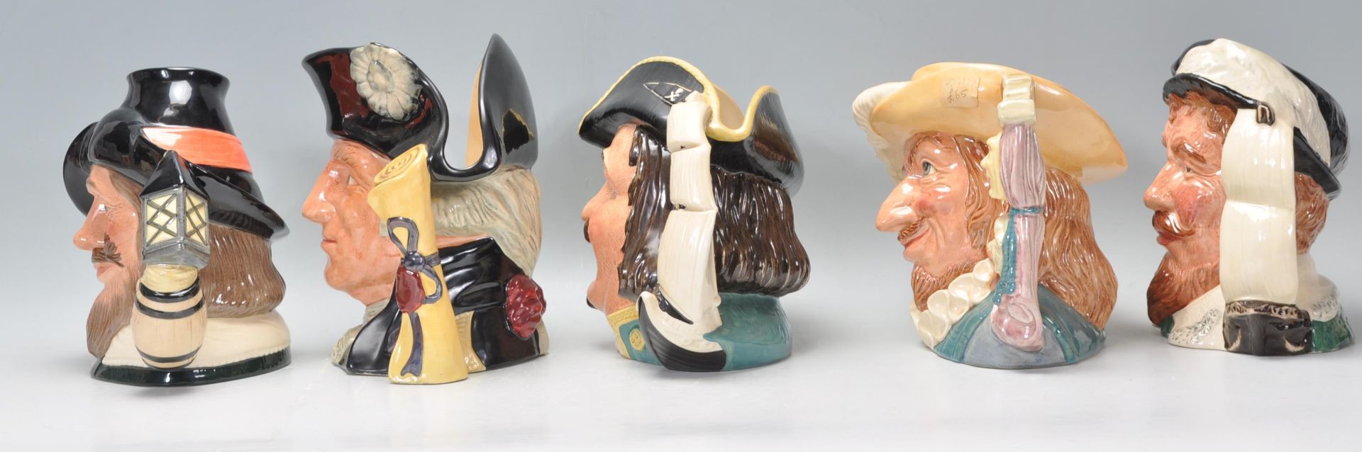 A group of five Royal Doulton character jugs to include Guy Fawkes D6861, George Washington D6669, - Bild 4 aus 10