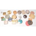 A good collection of vintage retro ladies compacts mostly by Stratton, also include a round tortoise