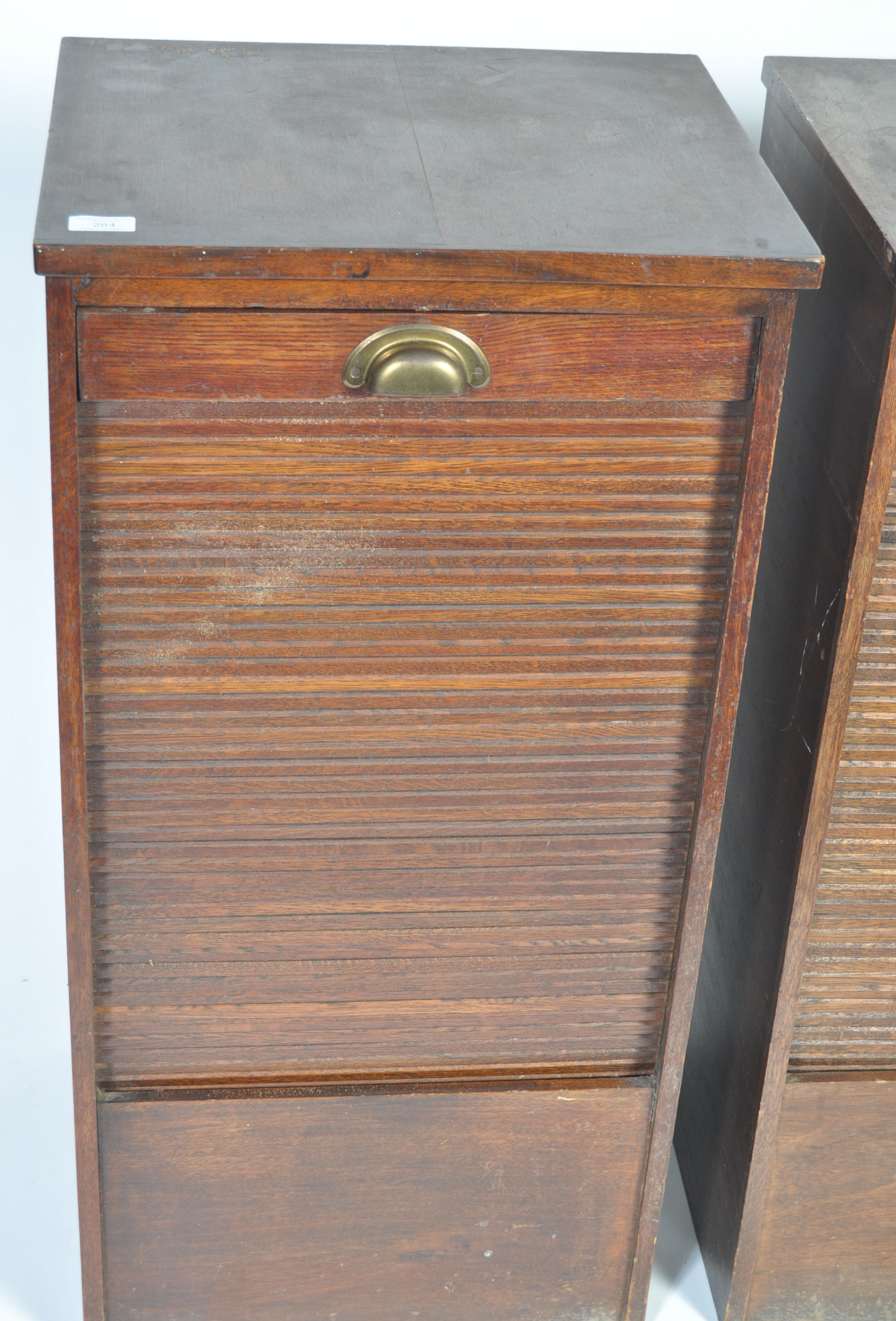 EARLY TO MID 20TH CENTURY ANTIQUE OAK TAMBOUR FILI - Image 2 of 4