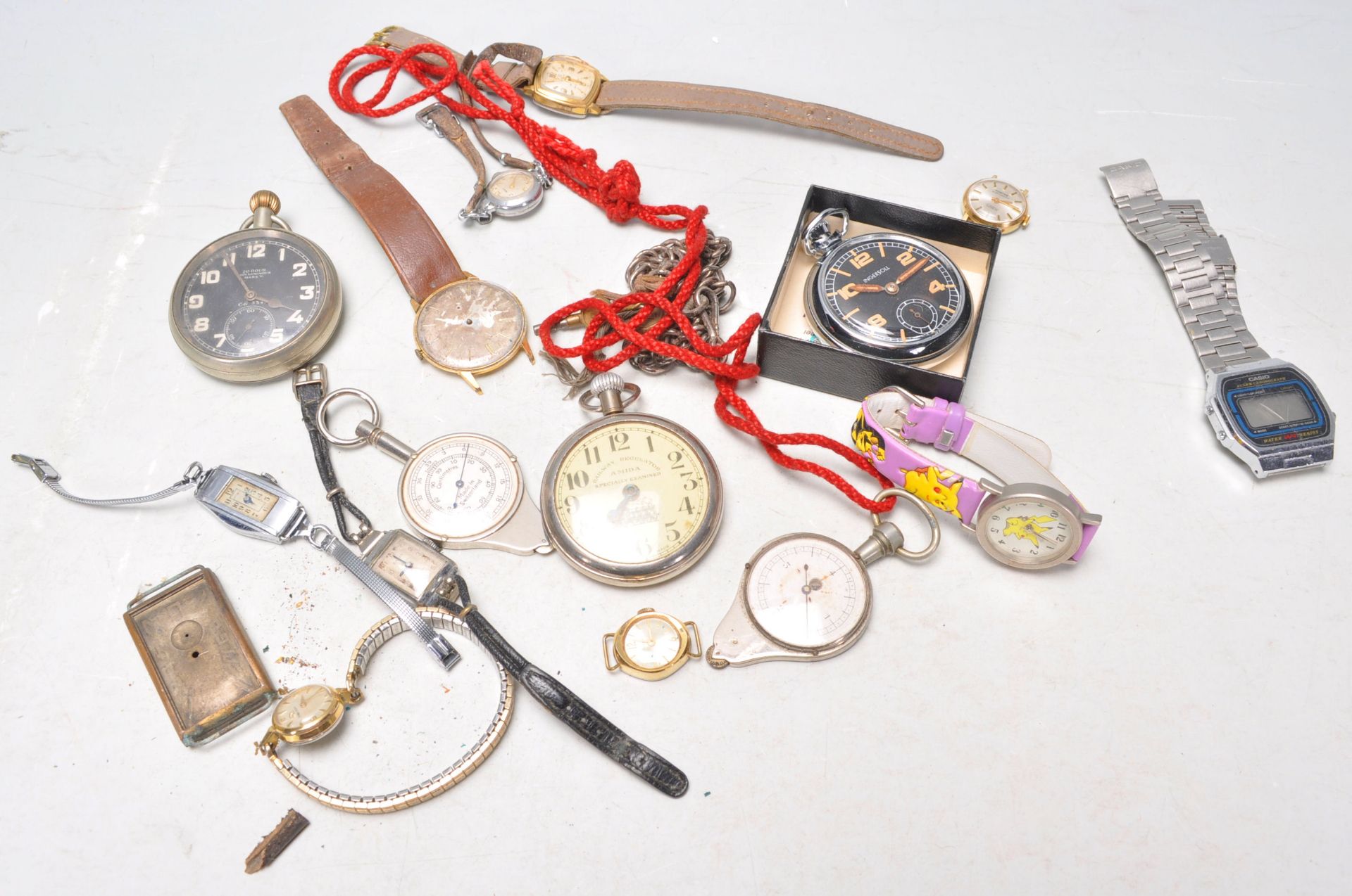 A collection of vintage watches to include a ladies Omega cocktail watch with a champagne dial, a