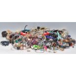 A large collection of vintage 20th Century costume jewellery to include a wide selection of beaded