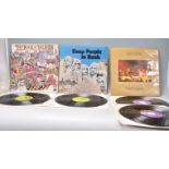 A group of three vinyl long play LP record albums by Deep Purple to include – In Rock – Original