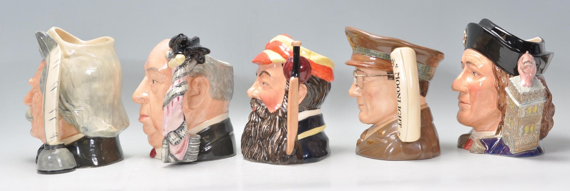 A group of five Royal Doulton ceramic Character / Toby jugs to include Mark Twain D6654, Alfred - Bild 4 aus 9