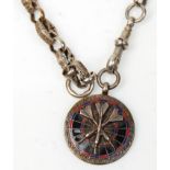 A 19th Century Victorian silver hallmarked pocket watch chain having shaped spacer links with