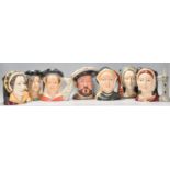 Henry VIII and his Six Wives - A group of seven Royal Doulton ceramic Character / Toby jugs to