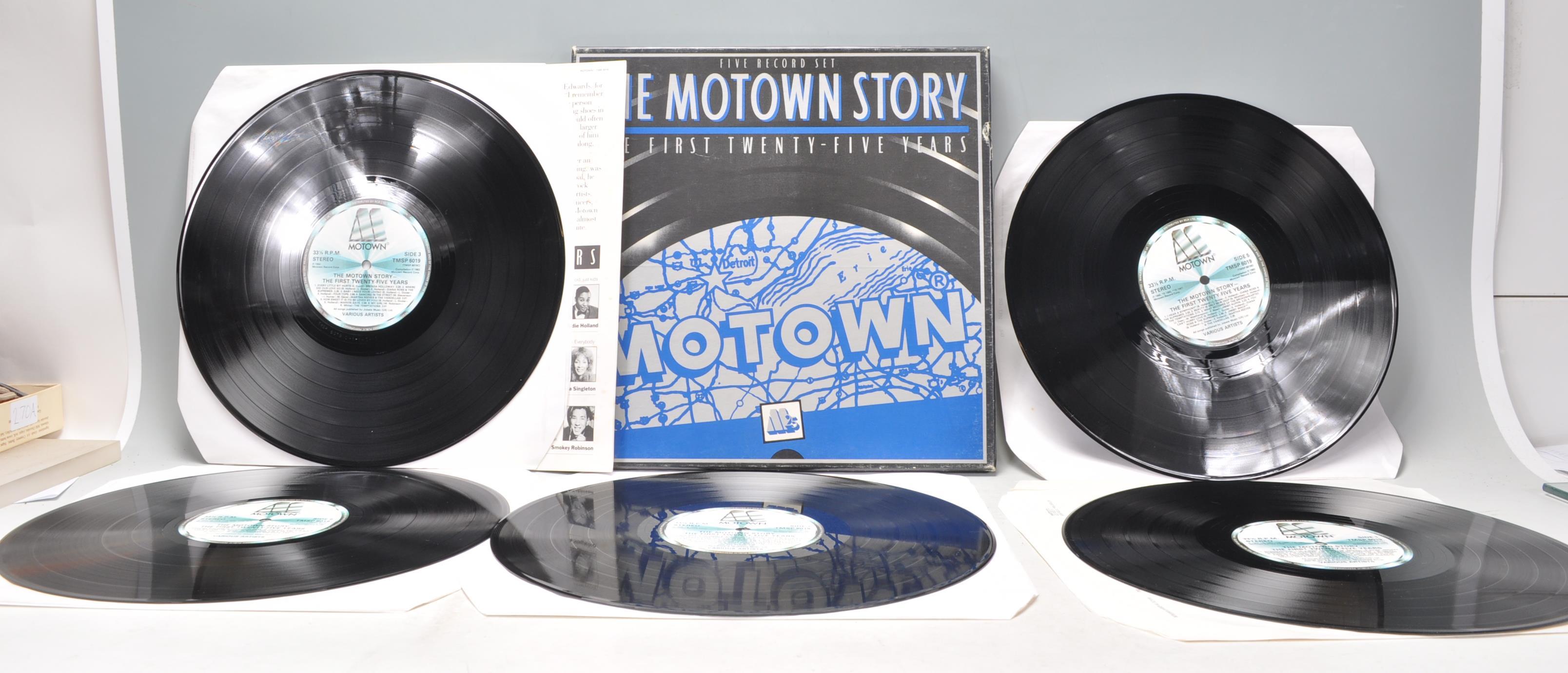 A vinyl long play LP record album box set – Five Record Set The Motown Story The First Twenty-Five