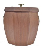 1960'S DANISH RETRO TEAK WOOD ICE BUCKET AND TONGS