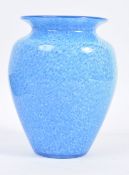 BELIEVED SCOTTISH STUDIO ART GLASS VASE BLUE OVOID