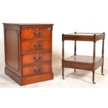 An antique style mahogany and leather office filin