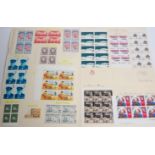 A collection of block sheet and part sheet stamps
