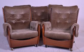 A vintage retro G-Plan 'saddle ' 3 piece sofa and