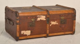 An early 20th Century travellers steamer trunk/ su