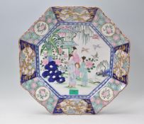 A good 18th century Chinese octagonal wall charger